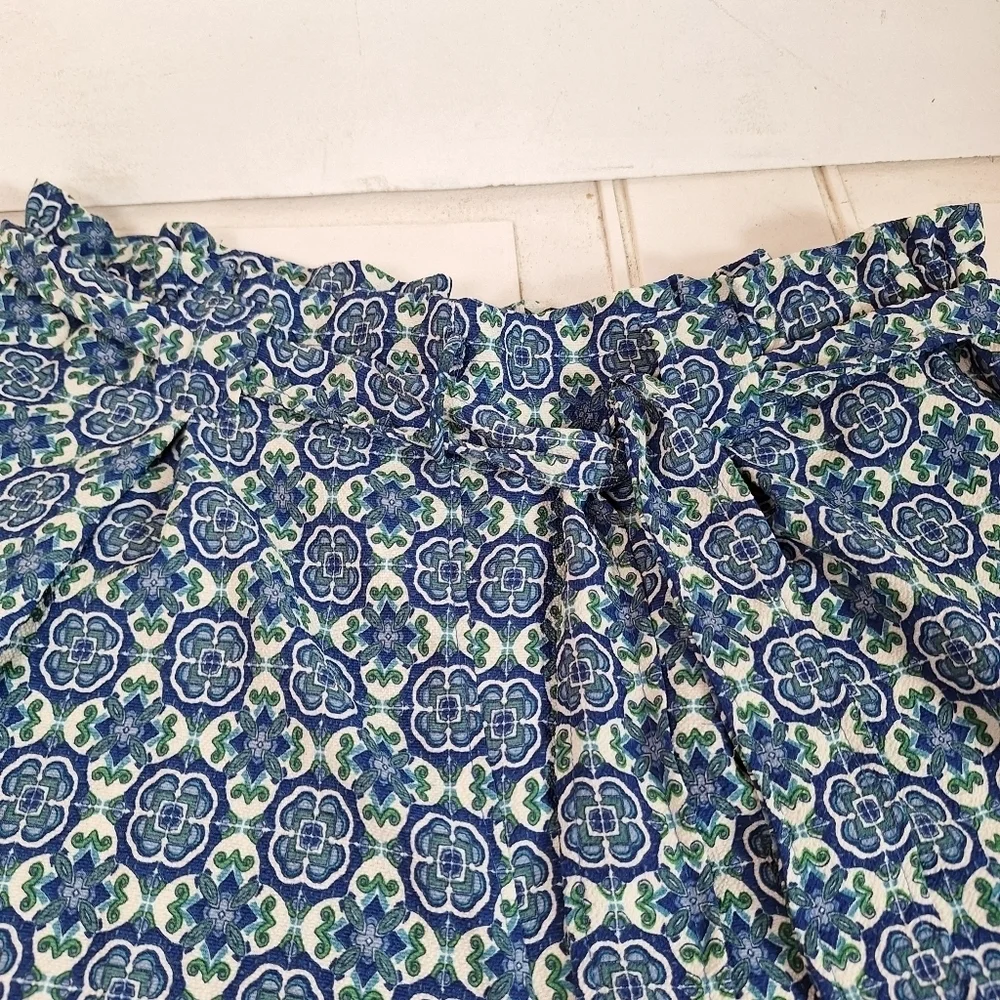 NWT Max Studio Shorts Paperbag Waist & Belt Blue & White Lightweight XLarge - Picture 10 of 11